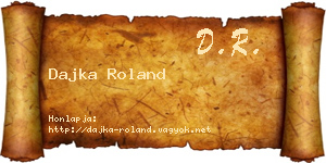 Dajka Roland névjegykártya